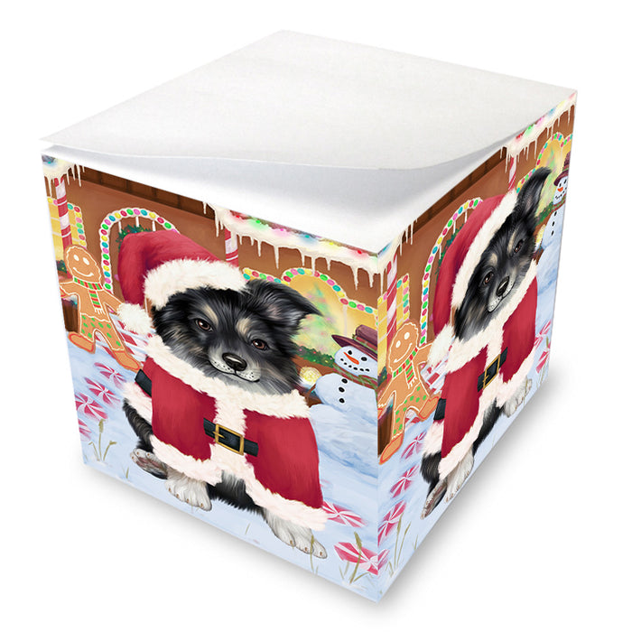 Christmas Gingerbread House Candyfest Australian Shepherd Dog Note Cube NOC54225