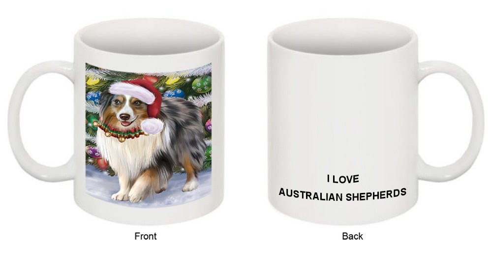 Trotting in the Snow Australian Shepherd Dog Coffee Mug MUG50806