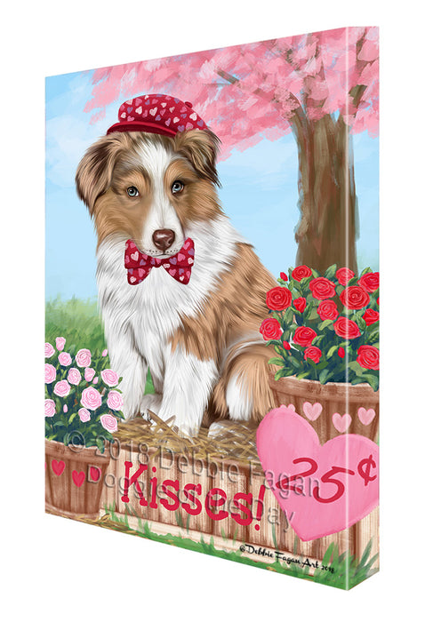 Rosie 25 Cent Kisses Australian Shepherd Dog Canvas Print Wall Art Décor CVS124073