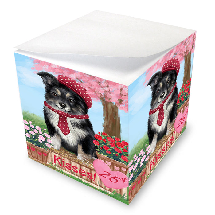 Rosie 25 Cent Kisses Australian Shepherd Dog Note Cube NOC53834