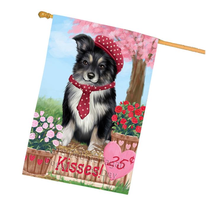 Rosie 25 Cent Kisses Australian Shepherd Dog House Flag FLG56446