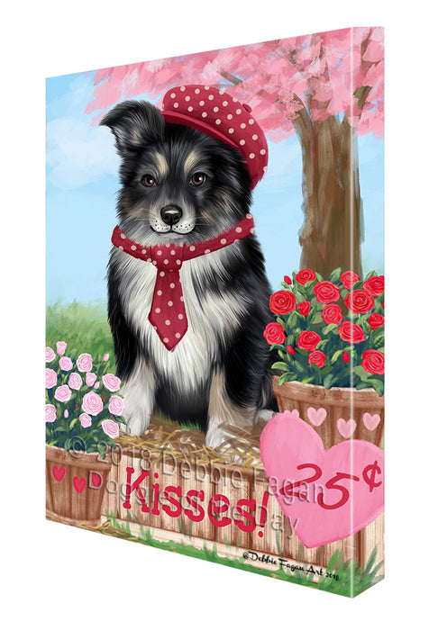 Rosie 25 Cent Kisses Australian Shepherd Dog Canvas Print Wall Art Décor CVS124082