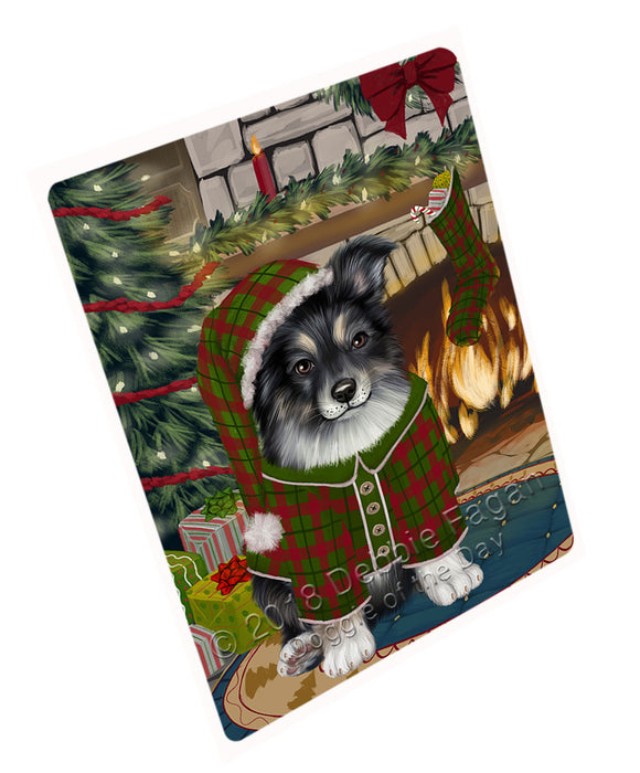 The Stocking was Hung Australian Shepherd Dog Magnet MAG70680 (Small 5.5" x 4.25")