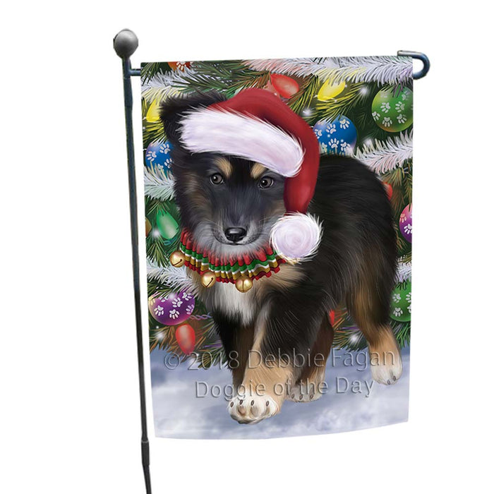 Trotting in the Snow Australian Shepherd Dog Garden Flag GFLG55702