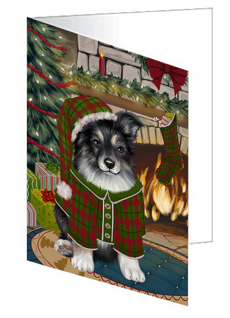 The Stocking was Hung Greater Swiss Mountain Dog Handmade Artwork Assorted Pets Greeting Cards and Note Cards with Envelopes for All Occasions and Holiday Seasons GCD70505