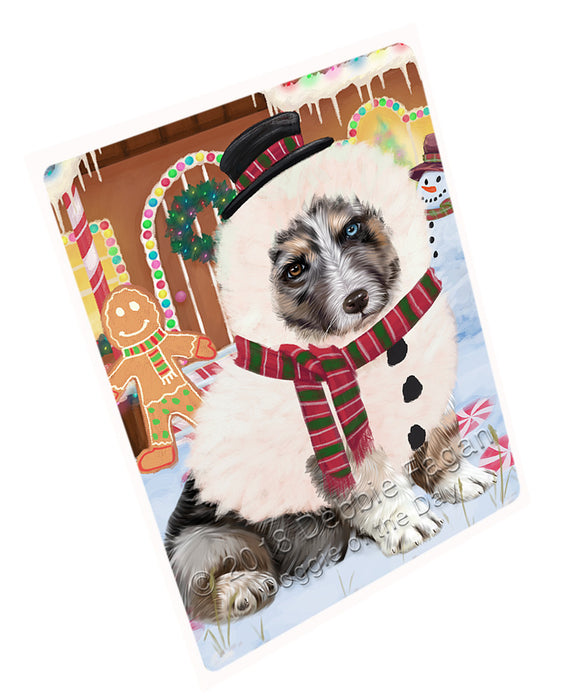 Christmas Gingerbread House Candyfest Australian Shepherd Dog Magnet MAG73601 (Small 5.5" x 4.25")