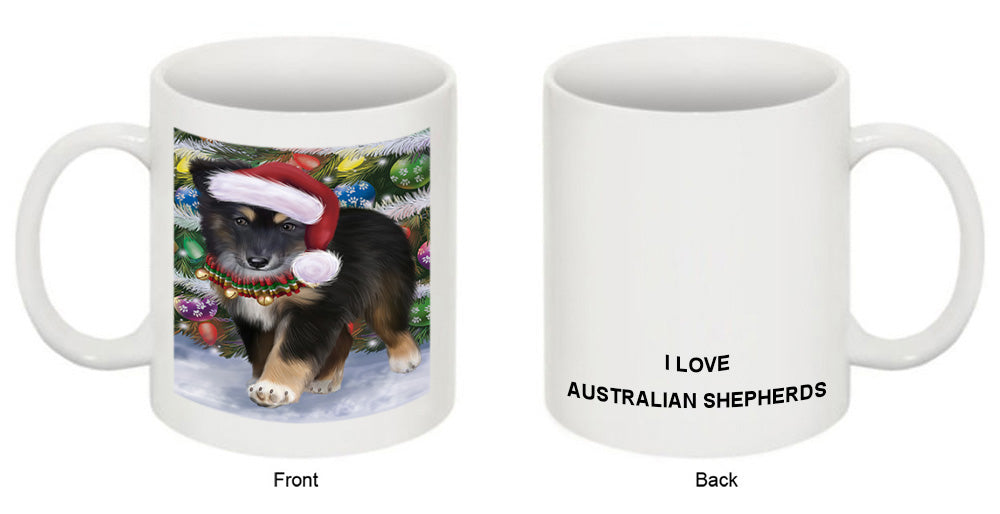 Trotting in the Snow Australian Shepherd Dog Coffee Mug MUG50807