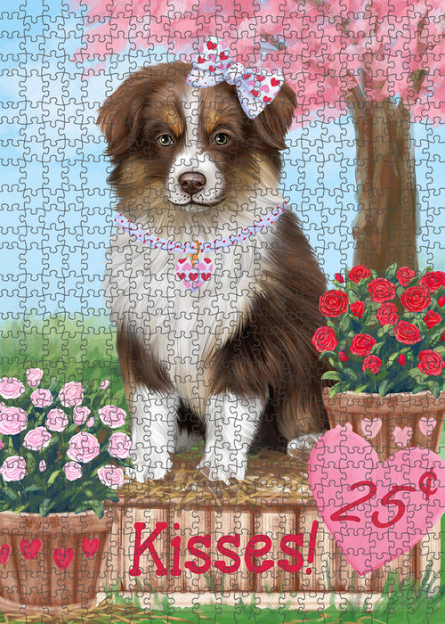 Rosie 25 Cent Kisses Australian Shepherd Dog Puzzle with Photo Tin PUZL91256