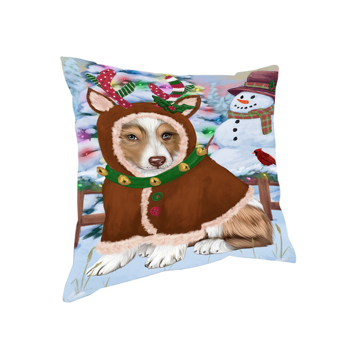 Christmas Gingerbread House Candyfest Australian Shepherd Dog Pillow PIL78912