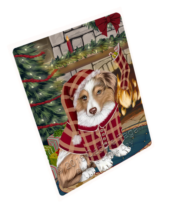 The Stocking was Hung Australian Shepherd Dog Magnet MAG70683 (Small 5.5" x 4.25")