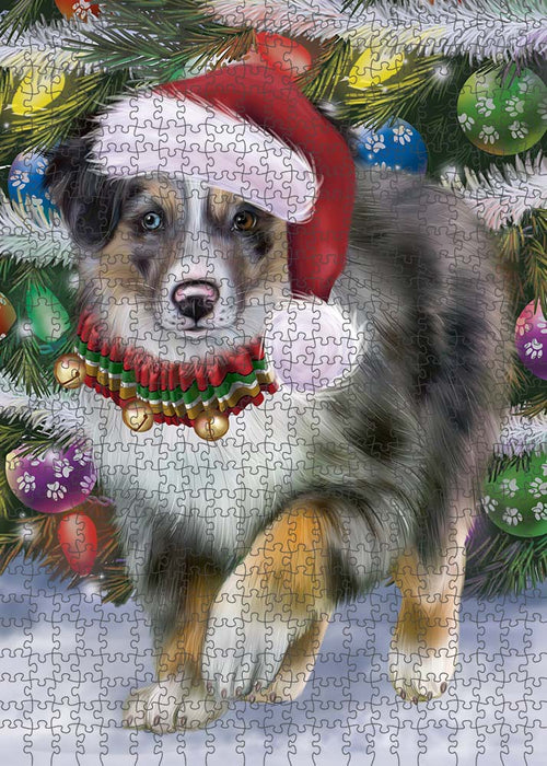 Trotting in the Snow Australian Shepherd Dog Puzzle  PUZL89844