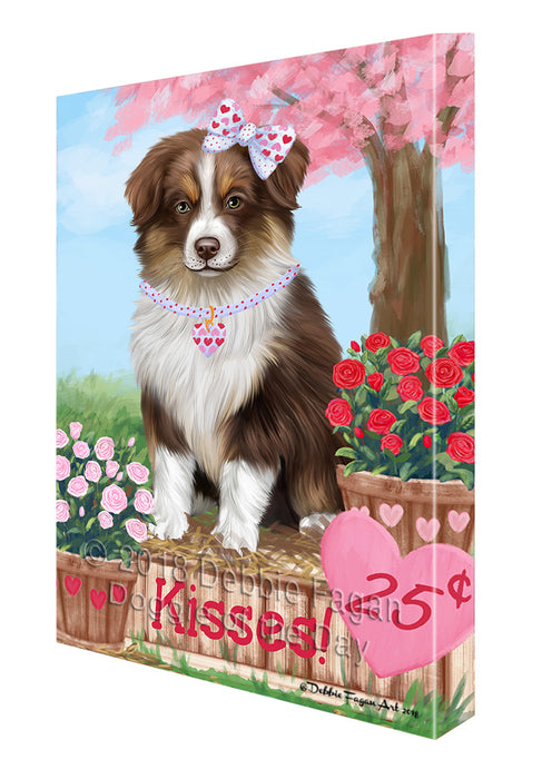 Rosie 25 Cent Kisses Australian Shepherd Dog Canvas Print Wall Art Décor CVS124091