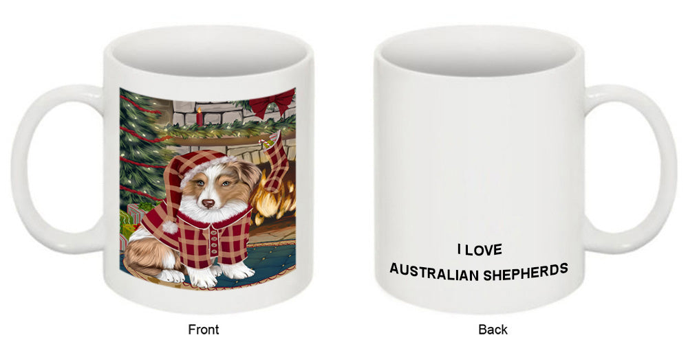 The Stocking was Hung Australian Shepherd Dog Coffee Mug MUG50580