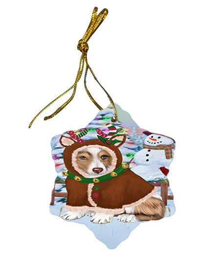 Christmas Gingerbread House Candyfest Australian Shepherd Dog Star Porcelain Ornament SPOR56511