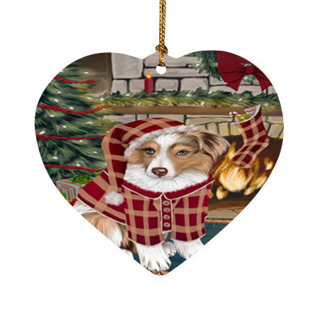 The Stocking was Hung Australian Shepherd Dog Heart Christmas Ornament HPOR55538