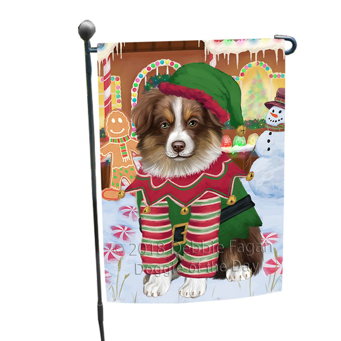 Christmas Gingerbread House Candyfest Australian Shepherd Dog Garden Flag GFLG56704