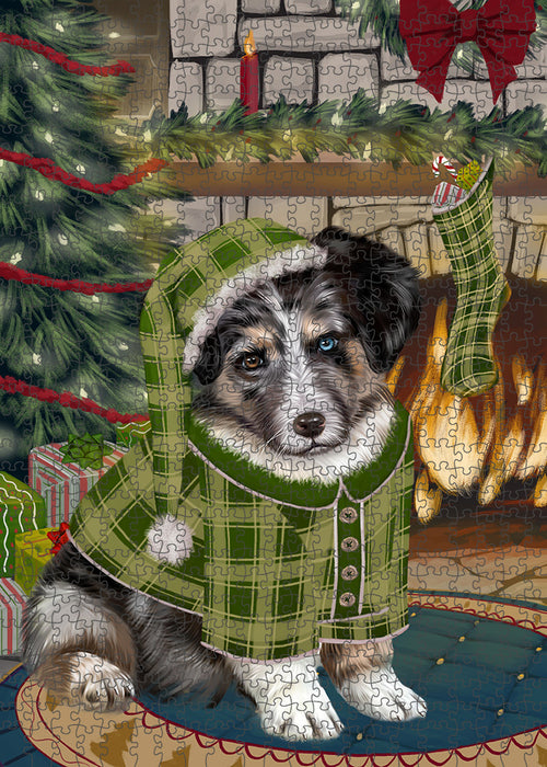 The Stocking was Hung Australian Shepherd Dog Puzzle  PUZL88936