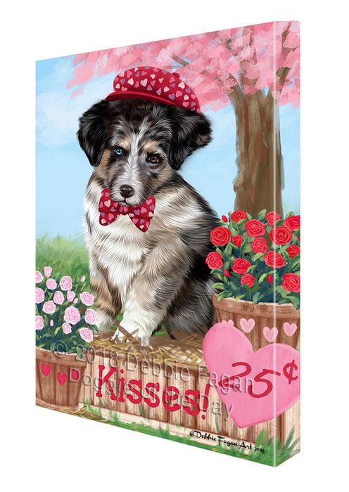 Rosie 25 Cent Kisses Australian Shepherd Dog Canvas Print Wall Art Décor CVS124100