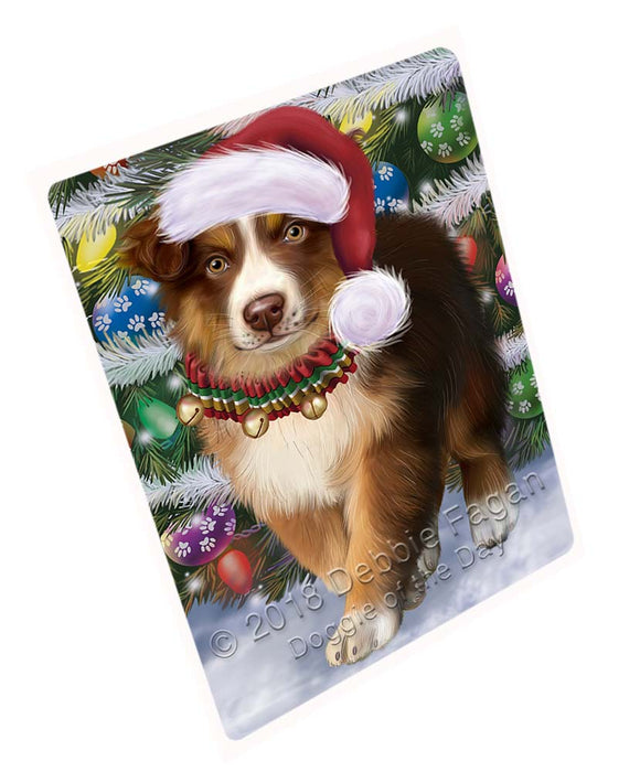 Trotting in the Snow Australian Shepherd Dog Magnet MAG71370 (Small 5.5" x 4.25")