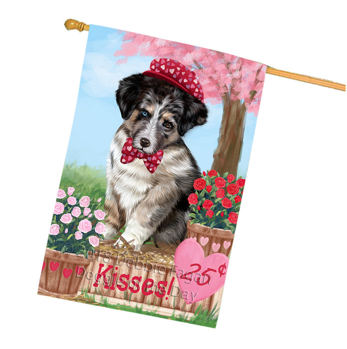 Rosie 25 Cent Kisses Australian Shepherd Dog House Flag FLG56448