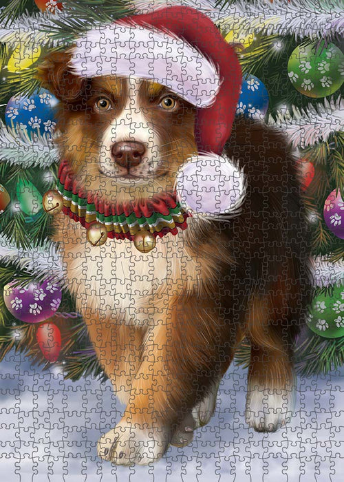 Trotting in the Snow Australian Shepherd Dog Puzzle  PUZL89848