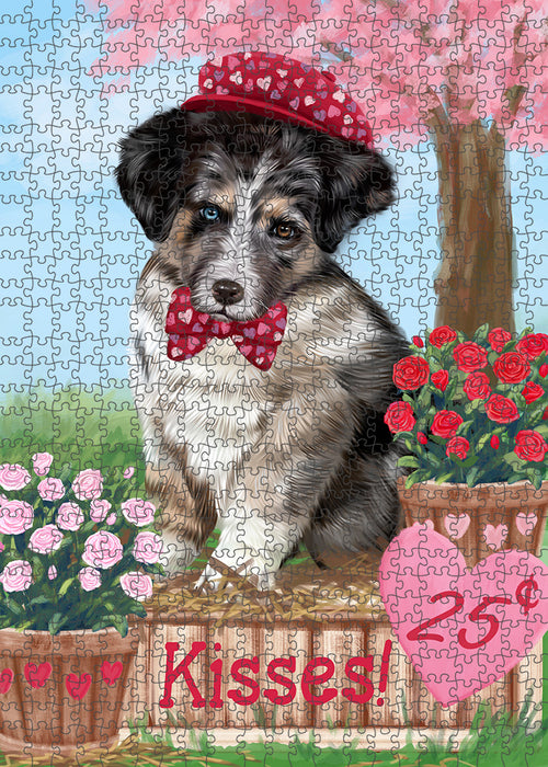 Rosie 25 Cent Kisses Australian Shepherd Dog Puzzle with Photo Tin PUZL91260