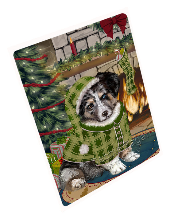 The Stocking was Hung Australian Shepherd Dog Magnet MAG70686 (Small 5.5" x 4.25")