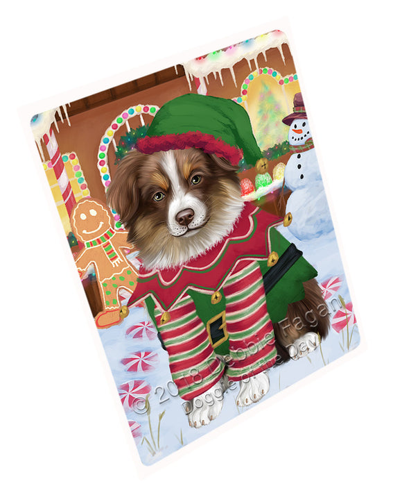 Christmas Gingerbread House Candyfest Australian Shepherd Dog Large Refrigerator / Dishwasher Magnet RMAG99204