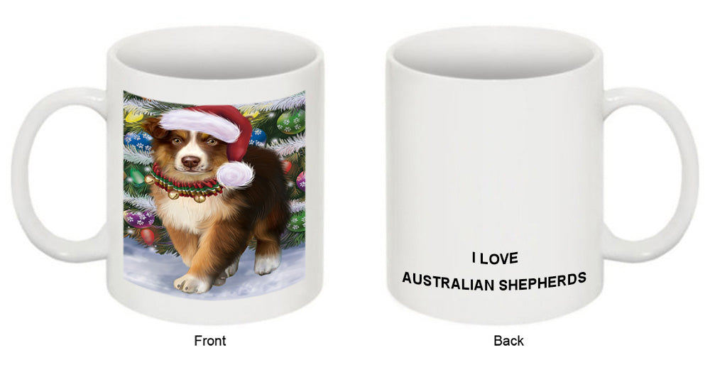 Trotting in the Snow Australian Shepherd Dog Coffee Mug MUG50809