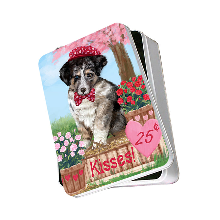 Rosie 25 Cent Kisses Australian Shepherd Dog Photo Storage Tin PITN55707
