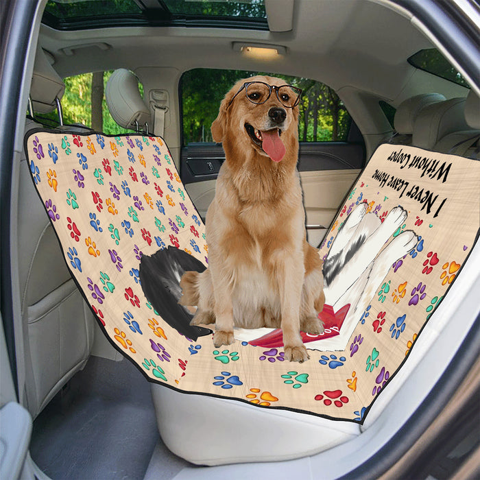 Personalized I Never Leave Home Paw Print Australian Shepherd Dogs Pet Back Car Seat Cover