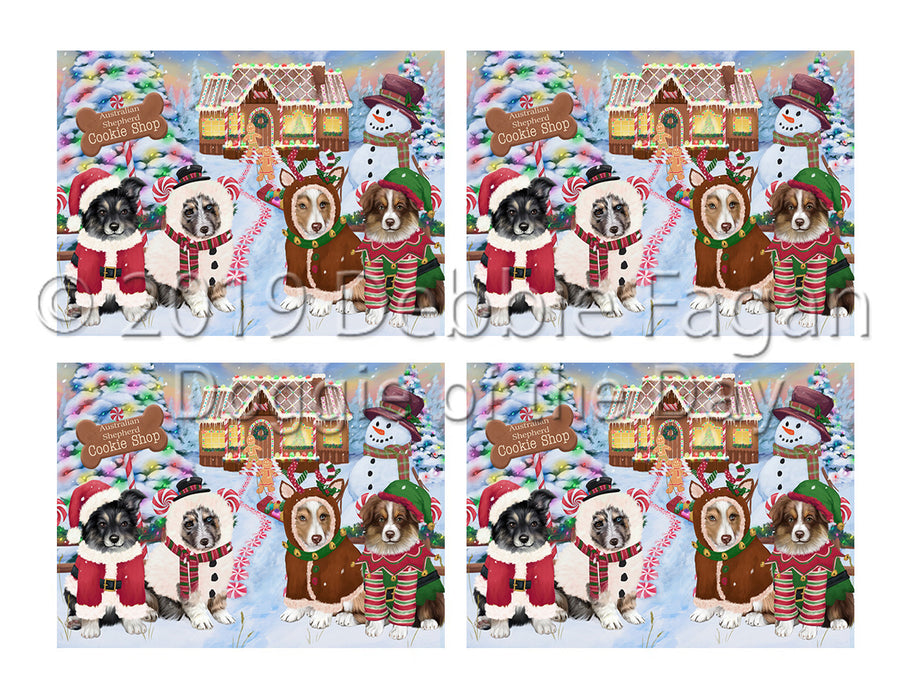 Holiday Gingerbread Cookie Australian Shepherd Dogs Placemat