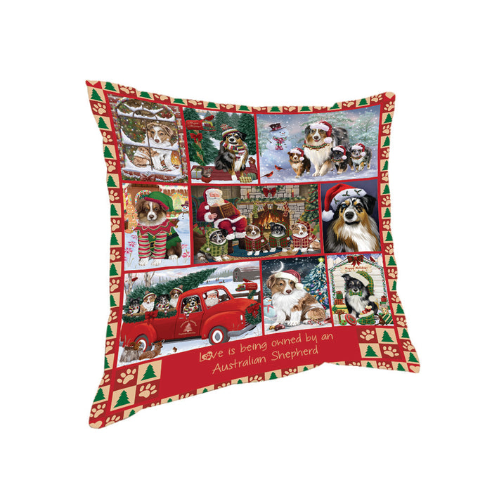 Love is Being Owned Christmas Australian Shepherd Dogs Pillow PIL85636