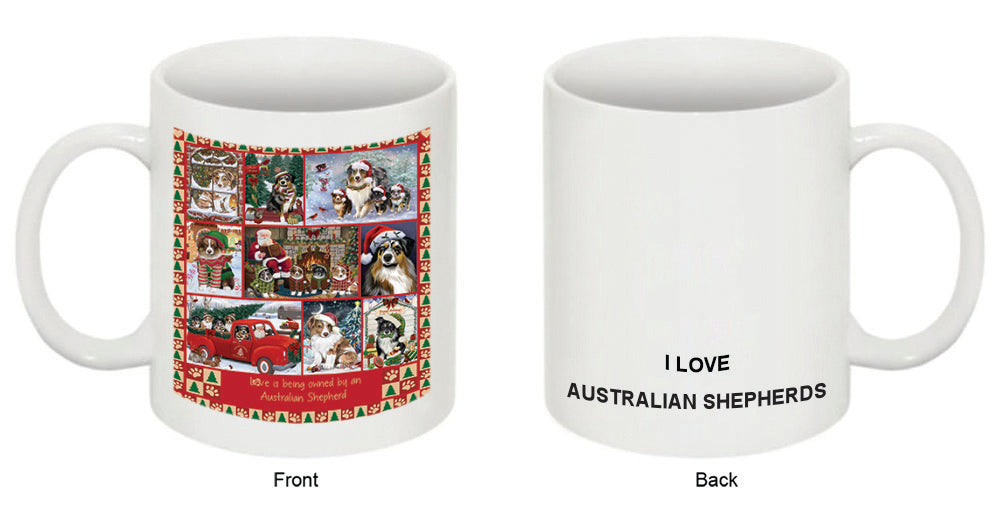 Love is Being Owned Christmas Australian Shepherd Dogs Coffee Mug MUG52592