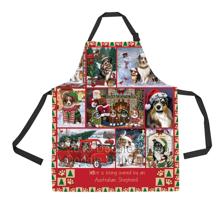Love is Being Owned Christmas Australian Shepherd Dogs Apron