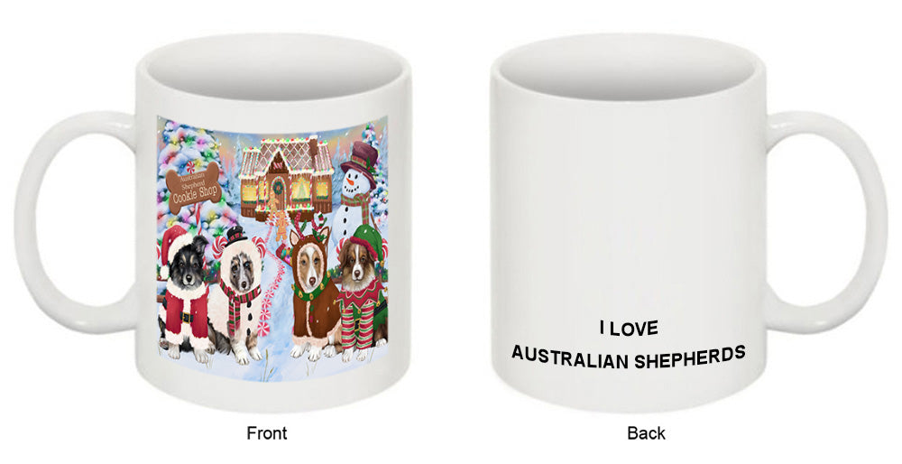 Holiday Gingerbread Cookie Shop Australian Shepherds Dog Coffee Mug MUG51497