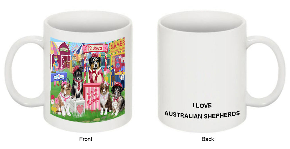 Carnival Kissing Booth Australian Shepherds Dog Coffee Mug MUG51175