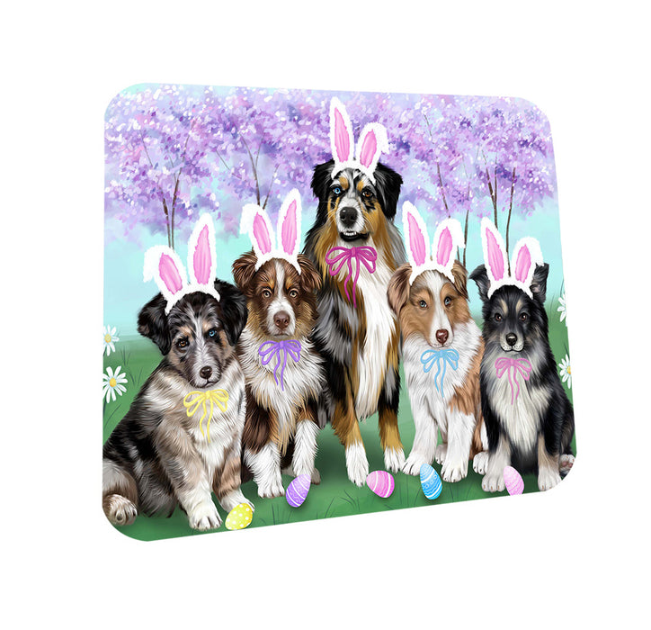 Easter Holiday Australian Shepherds Dog Coasters Set of 4 CST54190