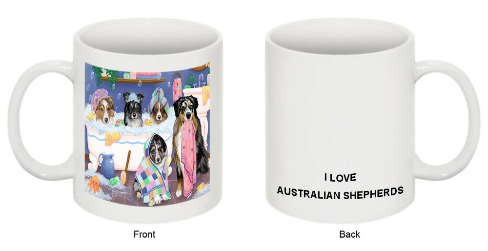 Rub A Dub Dogs In A Tub Australian Shepherds Dog Coffee Mug MUG52155
