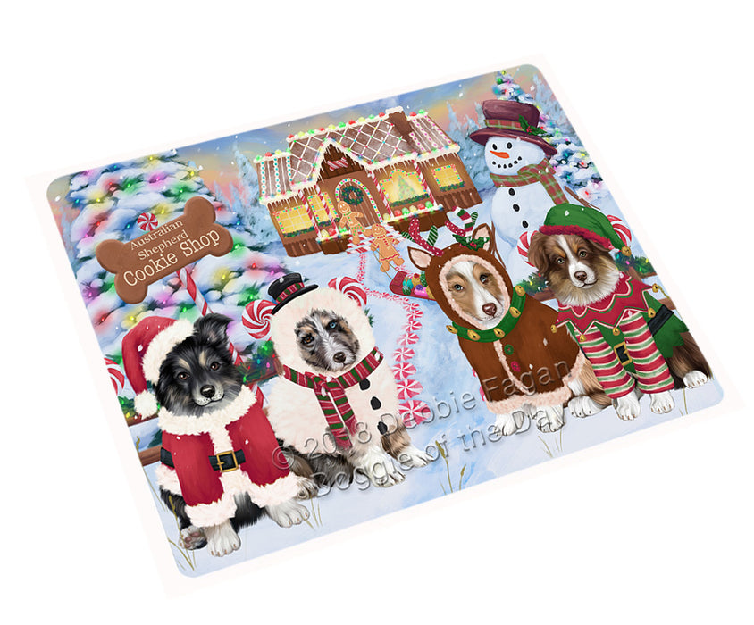 Holiday Gingerbread Cookie Shop Australian Shepherds Dog Magnet MAG73434 (Small 5.5" x 4.25")