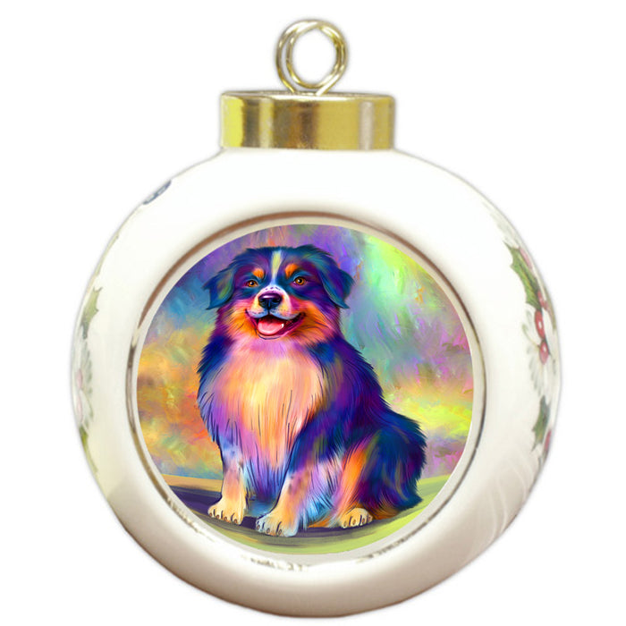 Paradise Wave Australian Shepherd Dog Round Ball Christmas Ornament RBPOR57045