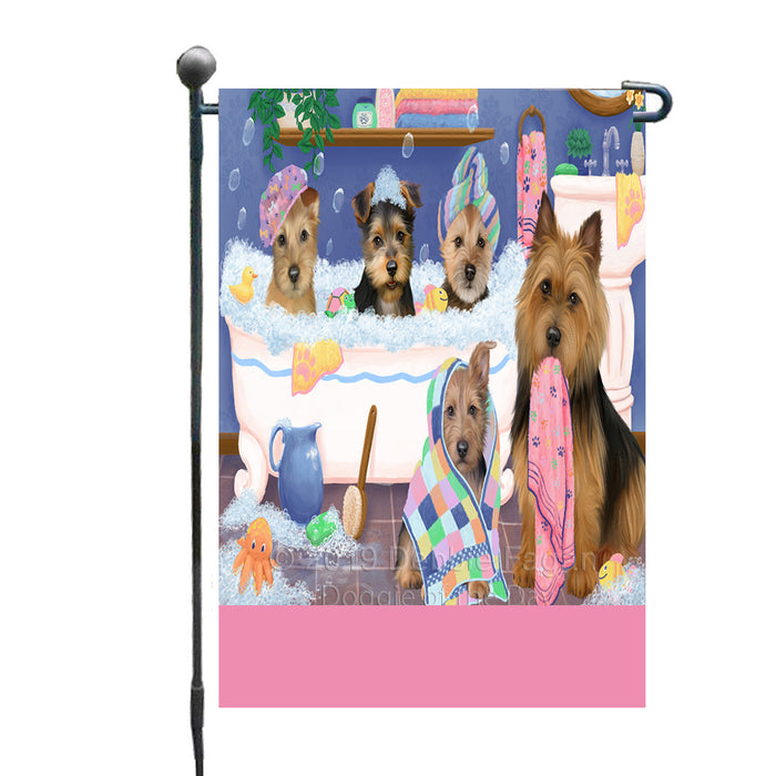 Personalized Rub A Dub Dogs In A Tub Australian Terrier Dogs Custom Garden Flag GFLG64845
