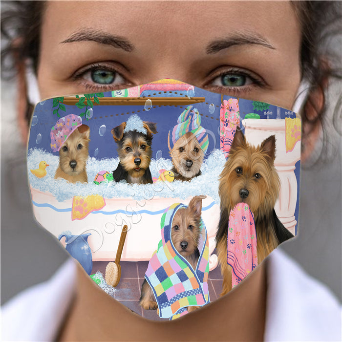 Rub A Dub Dogs In A Tub  Australian Terrier Dogs Face Mask FM49472