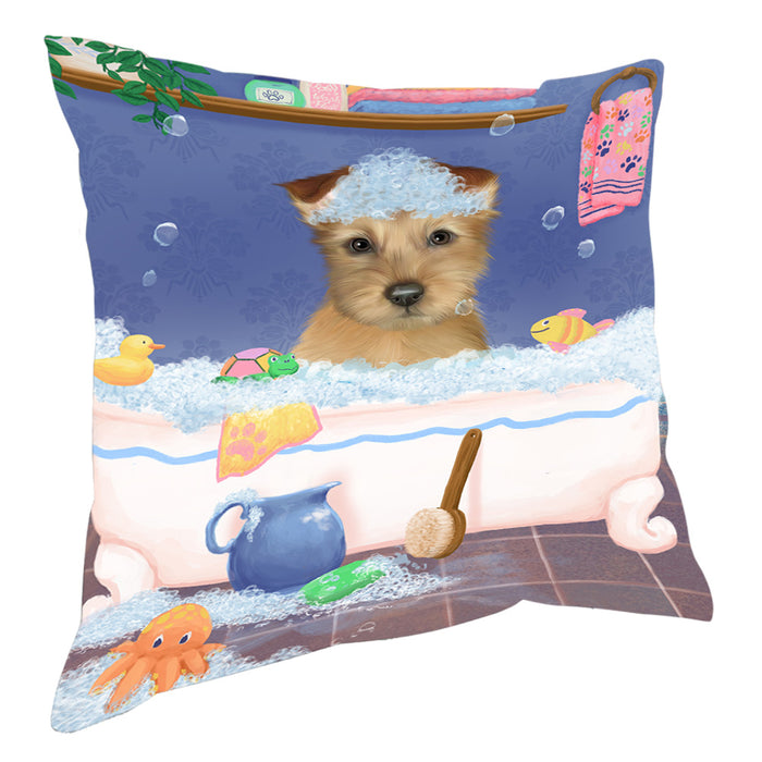 Rub A Dub Dog In A Tub Australian Terrier Dog Pillow with Top Quality High-Resolution Images - Ultra Soft Pet Pillows for Sleeping - Reversible & Comfort - Ideal Gift for Dog Lover - Cushion for Sofa Couch Bed - 100% Polyester, PILA90349