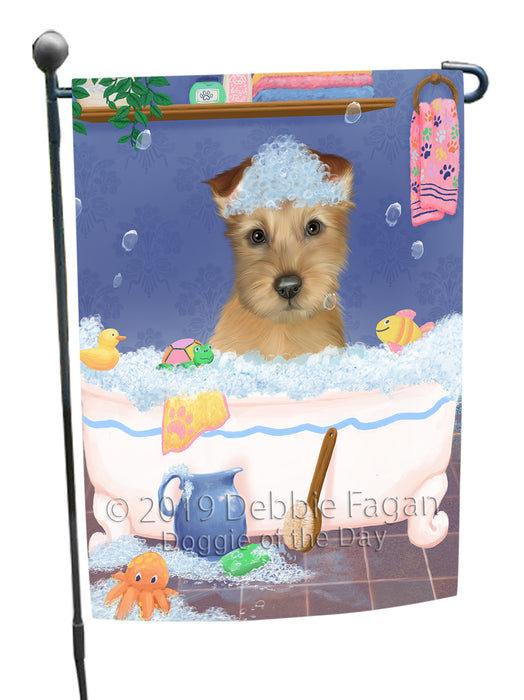 Rub A Dub Dog In A Tub Australian Terrier Dog Garden Flag GFLG66154