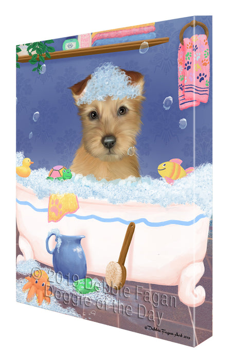 Rub A Dub Dog In A Tub Australian Terrier Dog Canvas Print Wall Art Décor CVS142190
