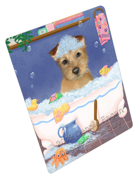 Rub A Dub Dog In A Tub Australian Terrier Dog Cutting Board - For Kitchen - Scratch & Stain Resistant - Designed To Stay In Place - Easy To Clean By Hand - Perfect for Chopping Meats, Vegetables, CA81562