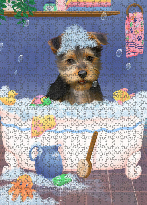 Rub A Dub Dog In A Tub Australian Terrier Dog Portrait Jigsaw Puzzle for Adults Animal Interlocking Puzzle Game Unique Gift for Dog Lover's with Metal Tin Box PZL211