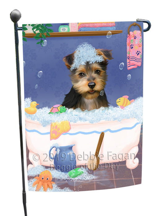 Rub A Dub Dog In A Tub Australian Terrier Dog Garden Flag GFLG66155