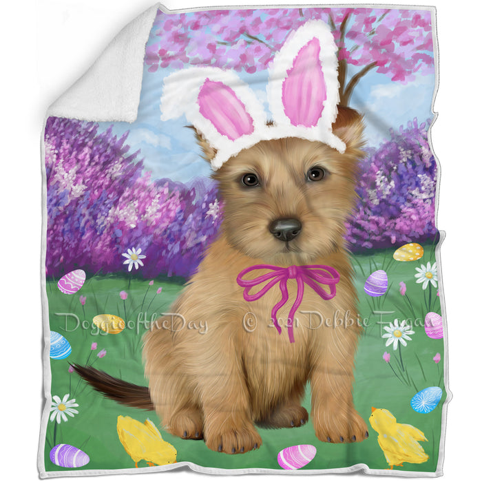 Easter Holiday Australian Terrier Dog Blanket BLNKT131520